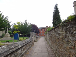 P2011DSC01086	The path alongside Oakham church.