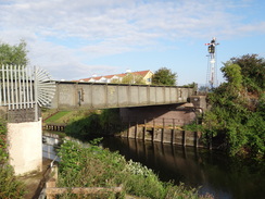 P2011DSC01720	The railway bridge over the Nene to the east of March.