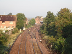 P2011DSC02550	Railway tracks to the east of Thetford station.