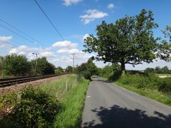 P2011DSC02773	The road leading down to Diss railway station.