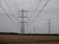 P2011DSC03190	The power lines that snake towards Scunthorpe.