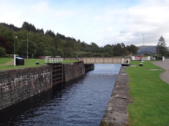 P2011DSC03472	Gairlochy Bottom Lock and the swing bridge.