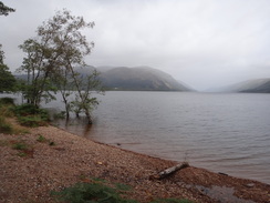 P2011DSC03496	A view down Loch Lochy, with rain coming in.
