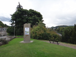 P2011DSC04203	The stone marking the end of the Great Glen Way outside Inverness Castle.