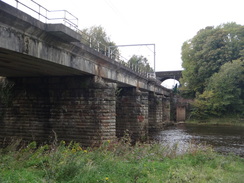 P2011DSC05148	The bridges that carry the railway lines over the River Eden.