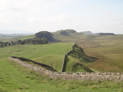 P2011DSC05581	Looking back west along the path past Housesteads.