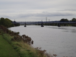 P2011DSC05820	Following the Tyne eastwards towards Newburn Bridge.