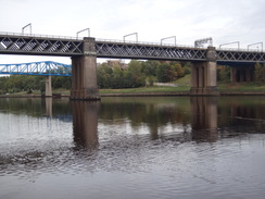 P2011DSC05872	A railway bridge over the river in Newcastle.