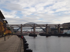 P2011DSC05925	Looking down the Tyne towards the bridges.