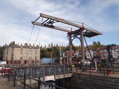 P2011DSC05990	The lift bridge at St Peter's Marina.