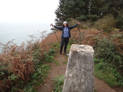 P2011DSC07115	Sencan beside the trig pillar on High Peak.