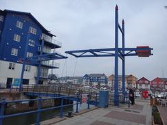 P2011DSC07306	The lifting bridge over the entrance into Exmouth Dock.