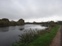 P2011DSC07433	Following the Exeter Canal southeastwards towards the M5 bridge.