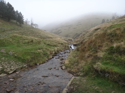 P2011DSC07839	The stream by the packhorse bridge at the base of Jacob's Ladder.