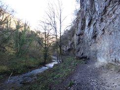 P2011DSC08262	Following the path beside the cliff in Chee Dale.