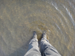 P2012DSC08756	Washing my boots in the lake.