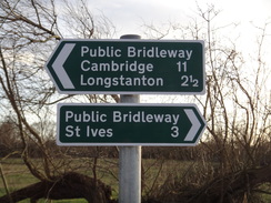 P2012DSC08970	Signs on the Guided Busway at Swavesey.