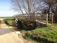 P2012DSC09340	The footbridge and ford across the Stour at Great Bradley.