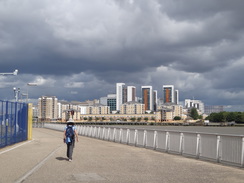 P2012DSC01021	Sencan walking past the Millennium Dome.