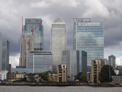 P2012DSC01027	Looking across the Thames towards Canary Wharf.