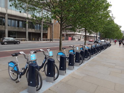 P2012DSC01203	A rack of Boris Bikes.