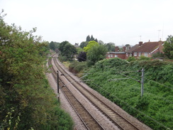 P2012DSC01492	The railway line in Manningtree.