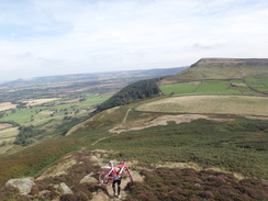 P2012DSC02791	A cyclist on the descent off Cringle Moor.