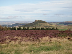P2012DSC02872	The view from the Captain Cook Monument on Easby Moor towards Roseberry Topping.