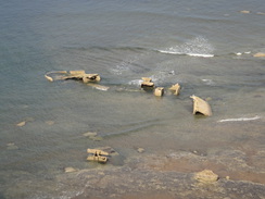 P2012DSC03224	The remains of a ship below Whitby Abbey.