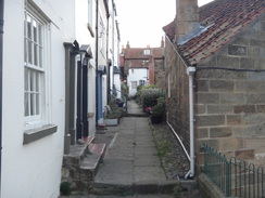 P2012DSC03272	A street in Robin Hood's Bay.