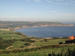 P2012DSC03306	Looking back over Robin Hood's Bay from near Ravenscar.