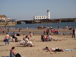 P2012DSC03420	Scarborough beach and beacon.