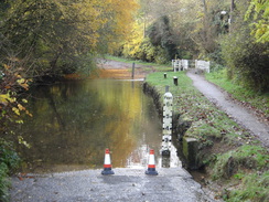 P2012DSC04086	The ford and footbridge over the River Ter.