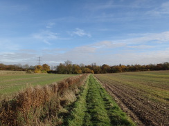 P2012DSC04128	Following the trail northeastwards towards Bradwell church.