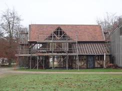 P2012DSC04286	A building under restoration at Rivers Hall.