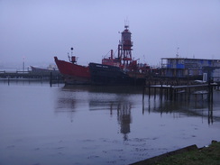 P2013DSC04632	A lightship at Hoo Marina Park.