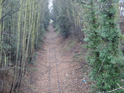 P2013DSC04723	The freight railway line leading to Gillingham Docks.