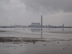 P2013DSC04729	Looking across the river towards Kingsnorth, the day's start point.