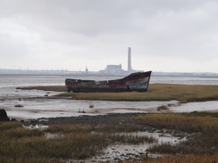 P2013DSC04742	A boat on the mudflats.