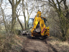 P2013DSC05087	A JCB on Clough Lane.