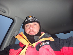 P2013DSC05312	Myself in the car, warming up.