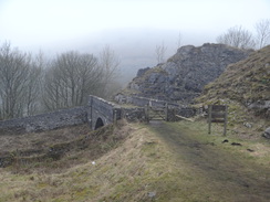 P2013DSC05319	A bridge over the Monsal Trail in Chee Dale.