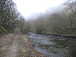 P2013DSC05330	The path alongside the Wye in Chee Dale.