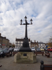 P2017DSC07014	A lamp standard in St Neots market place.