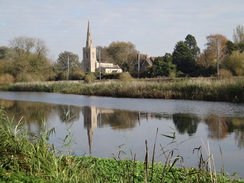 P2017DSC07063	Looking across the river towards Offord D'Arcy Church.