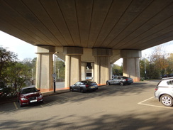 P2017DSC07151	The viaduct carrying the A14 over Huntingdon station.