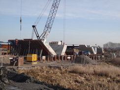 P2018DSC08394	The piers for the new bridge over the river.