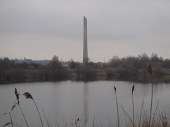 P2018DSC09061	The express lift tower viewed over Duston Reservoir.