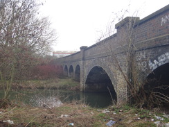 P2018DSC09078	The Cotton End railway bridge over the Nene.