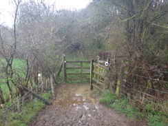 P2018DSC09568	A stile beside the railway line to the west of Gretton.